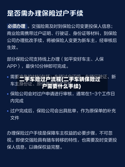 二手车险过户流程(二手车辆保险过户需要什么手续)-第2张图片